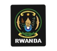 Tapis De Souris Coat of Arms of Rwanda Flag Rwandan Emblem Tapis De Bureau Comfortable sous-Main Doux Mousepad pour Table Travail Voyage 25X30CM