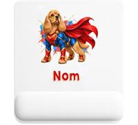 Tapis de Souris Cocker Américain : Super-héros | Tapis Ergonomique 22 × 18 cm Repose-Poignet en Mousse | Bureau Télétravail Études | Cadeau Propriétaire Chien Homme Femme Anniversaire Noël