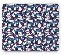Tapis De Souris Colibri Motif Répétitif De Vol d'oiseaux Exotiques Cadre D'Île Tropicale Période De Vacances Tapis De Souris Antidérapant avec Bord Cousu Bureau Tapis Souris, pour Jeux, 25x30cm