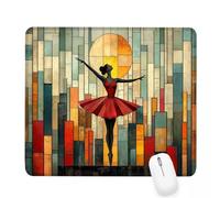 Tapis de Souris coloré, 420x350x3mm Tapis de Souris Gamer Danseurs Mousepad, ase en Caoutchouc Imperméable et Antidérapante, Carré Cabine Mouse Pad avec Bords Surpiqués, pour Bureau Décoration J-974