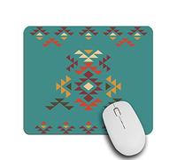 Tapis de souris coloré de style navajo, style amérindien du sud-ouest américain, vert, tapis de souris rectangulaire avec base en caoutchouc antidérapant, tapis de souris pour ordinateur portable