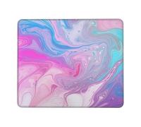 Tapis de souris coloré marbré rose bleu violet imprimé antidérapant imperméable en caoutchouc pour ordinateur portable, bureau, jeux vidéo, 25,4 x 30,5 cm
