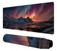 Tapis De Souris Coloré Mouse Pad XXL 1500x800x3mm, Aurore Tapis Souris Gamer, Caoutchouc Antidé Rapante Lavable Approprié, Bords Surpiquás Tapis de Bureau pour Maison/Bureau Decoration, Cadeau J1-373