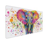 Tapis de Souris Coloré Tapis de Souris XXL 1200x600 mm Éléphant Mouse Pad avec Surface Imperméable et Base Antidérapante, Convient pour Bureau, l'ordinateur, Améliore la Précision et la Vitesse 2S-758