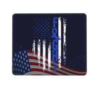 Tapis De Souris Colorectal Awareness America Flag Blue Ribbon Mouse Pad Anti-Dérapant Mousepad Comfortable Tapis De Bureau pour Table Claviers Voyage 25X30CM