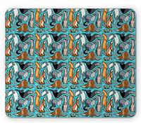 Tapis De Souris Composition De Furets Ludiques avec des Baies Et des Perles comme Art Simpliste Tapis Souris Base en Caoutchouc Antidérapante Bureau Tapis Souris, pour Ordinateur, Jeux, 25x30cm