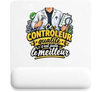 Tapis de Souris Controleur Qualite C'est Juste Le Meilleur Métier | Tapis Ergonomique 22 × 18 cm Repose-Poignet en Mousse | Bureau Télétravail Études | Cadeau Homme Femme Anniversaire Noël
