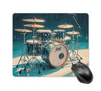 Tapis de souris Cool Drums avec bords cousus, tapis de souris de qualité supérieure, tissu lavable, tapis de souris en caoutchouc antidérapant, design parfait pour les jeux, ordinateur portable