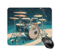 Tapis de souris Cool Drums avec bords cousus, tapis de souris de qualité supérieure, tissu lavable, tapis de souris en caoutchouc antidérapant, design parfait pour les jeux, ordinateur portable