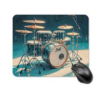 Tapis de souris Cool Drums avec bords cousus, tapis de souris de qualité supérieure, tissu lavable, tapis de souris en caoutchouc antidérapant, design parfait pour les jeux, ordinateur portable