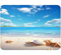 Tapis de Souris Coquilles, sous Main Bureau Gaming Merchandise Tapis Souris, Mouse Pad Texturé en Caoutchouc Anti-Dérapant, Accessoire Bureau pour Jeux, Travail Voyage 27x21 cm Front de mer qw-10