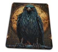 Tapis De Souris, Corbeau Viking Doré Antique Base en Caoutchouc Mouse Pad Antidérapante sous Main Bureau pour Pc Claviers Bureau 25X30cm