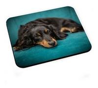 Tapis de souris Corgi nain petit chien noir et marron mignon Noir G