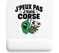 Tapis de Souris Corse J'peux Pas | Tapis Ergonomique 22 × 18 cm Repose-Poignet Mousse | Bureau Télétravail Études | Idée Cadeau Île de Beauté Collègue Noël