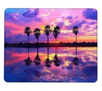 Tapis de Souris Coucher Soleil Gaming Tapis Souris Bord Cousu et Base en Caoutchouc Mousepad Imperméable Mouse Pad Améliorées Vitesse et la précision pour PC Portable, Gaming 260x220x3mm H0-695