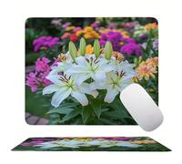 Tapis de Souris Couleur Lis, Petit Tapis de Bureau Gaming, Mouse Pad Antidérapant Ultra-Mince, Améliore la Précision et Vitesse, Bords Surpiqués Anti-Effilochage, Fourniture de Bureau 42x35 cm s0z-399