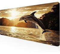 Tapis De Souris Couleur Orange,Sous Main Bureau Dauphin Tapis De Souris XXL Gaming 1500x800x3mm Protege Bureau AntidéRapante,Durable ImperméAble Texturé Texturé Microtissu AméLiore PréCision Y1-1063