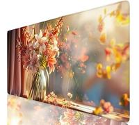 Tapis de Souris Couleur Orange Tapis de Souris XXL 1000 x 500 mm, Mouse Pad Lis avec Base Anti-Dérapage, Design Durable et Imperméable, Améliore la précision et la Vitesse, Accessoire Bureau K0-256