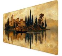 Tapis de Souris Couleur orange Tapis de Souris XXL Château 600 x 300mm Mouse Pad avec Coutures sur Les Bords, en Caoutchouc Antidérapant et Imperméable Mouse Pad Gaming, pour Maison/Gamer/Bureau z3285