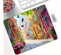 Tapis de Souris Couleur Rue, Mini Tapis de Bureau Gaming, Antidérapant et Étanche avec Bords Cousus, Surface Lisse pour la Précision, pour Souris Sans Fil PC Bureau Maison Jeux 400 x 300 x 3mm d0d-345