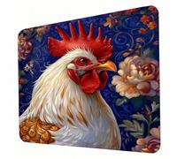 Tapis de Souris - Couleur, Tapis de Souris d'Ordinateur, Base Caoutchouc Anti-Dérapant, Glissement Facile, Résistant aux Eclaboussures, Portable sous Main Bureau Poulet - 340 x 280 x 3mm J0-126