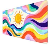 Tapis de Souris Couleur Tapis de Souris Gamer xxl 900x500x3mm Mouse Pad Orange Brûlée, Bords Surpiqués, Base en Caoutchouc Imperméable et Antidérapante, Améliore la Précision et la Vitesse, Jeux Y7-92