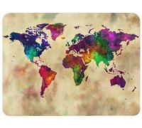 Tapis de Souris Couleur Tapis de Souris Gaming 340x280x3mm, Mouse Pad Jeux e-Sport, Glisse Fluide Contrôle Base en Caoutchouc Antidérapant pour Bureau, PC, Laptop, Amusant (Carte du Monde), Model828