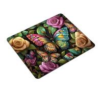 Tapis de Souris Couleur Tapis Souris Gaming Papillon Mouse Pad avec Base en Caoutchouc Antidérapant, Petit Portable Mousepad pour Gamer, PC, Ordinateur Portable, Bureau, Cadeau 29 x 24 cm S0-597