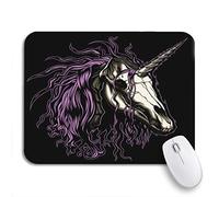 Tapis De Souris Crâne De Licorne Gothique Crinière Rose Cadavre D'Os D'Animal Macabre Bureau Tapis Souris Résistant À Usure Tapis De Souris Carré, Pour Ordinateur Portable, Jeux, 25 x 30cm