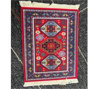 Tapis De Souris Créatif Mini Tapis Oriental Motif Tissu Textile Petit Tapis De Souris Avec Pompons En Coton Tapis De Souris Accessoires D'Ordinateur Sous-Verre 28 X 18 Cm A18 Rouge 2#