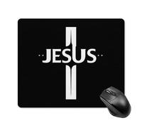Tapis De Souris Croix De Jésus pour La Foi Durable Mousepad Base en Caoutchouc Anti-Dérapant Accessoire Bureau pour Ordinateur Gamer Maison 25X30Cm