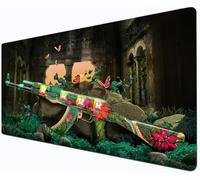 Tapis de souris CSGO gaming, tapis de souris XXL grande - base antidérapante - souris modèle arme - clavier confortable - lavable - bords cousus - souris pad spécial FPS gaming (800×300)