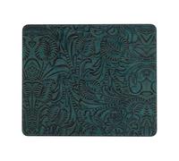Tapis De Souris Cuir À Outils Rustique Cowboy Cowgirl Western Cyan Fleur Gamer Mouse Pad Durables Accessoires De Jeu Mac Et Pc Durable Mouse Pad pour Gaming Souris Clavier 25X30Cm