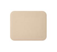 Tapis de Souris Cuir Beige - Coins Ronds Coutures Artisanales Antidérapant