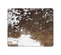 Tapis De Souris Cuir De Vache Rustique Primitif De Style Western Marron Mousepad avec Base en Caoutchouc Accessoires De Jeu Mac Et Pc Anti-Dérapant Accessoire Bureau pour Bureau Travail 25X30Cm