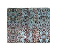 Tapis De Souris Cuir Outillé Marron Aqua Rustique De Style Western Accessoires De Jeu Mac Et Pc Durables Mousepad avec Bords Surpiqués Souris Tapis pour Ordinateur Souris Pc 25X30Cm