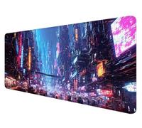 Tapis de Souris Cyberpunk, Tapis de Souris 800x400mm, Grand Tapis de Souris Gamer avec Surface en Caoutchouc Antidérapant, Tapis de Souris XXL Gaming Néon Améliore la Précision et la Vitesse, K-3