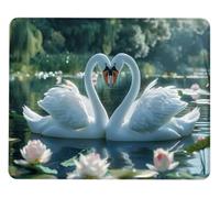 Tapis de Souris Cygne Gaming Tapis Souris Bord Cousu et Base en Caoutchouc Mousepad Imperméable Mouse Pad Améliorées Vitesse et la précision pour PC Portable, Gaming Accessoires 260x220x3mm H0-809