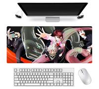 Tapis de souris DAN DA DAN | 900 x 400 mm | Tapis de souris Anime | Ayase Momo/Takakura Ken/Turbo Granny | Sous-main avec base en caoutchouc antidérapante pour accessoires informatiques de bureau