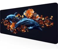 Tapis de Souris Dauphin, Noir Tapis Souris XXL 1600x800x3mm Mouse Pad Gaming Accessoire, Lavable, Caoutchouc Antidérapante, Haute Précision et Vitesse, Surface Antidérapante, pour Gamer PjY7070 T-D