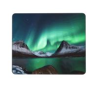 Tapis de souris de 20,1 x 24,1 cm avec base en caoutchouc antidérapant pour clavier de travail Motif aurore boréale