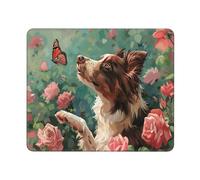 Tapis de souris de bureau durable Border Collie, antidérapant et respectueux de l'environnement pour les jeux et le bureau.