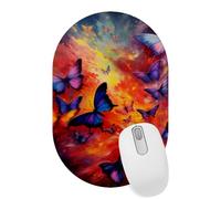 Tapis de souris de bureau léger et antidérapant Motif papillons dansants 27,9 x 18 cm Pour la maison, l'école et le bureau