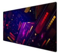 Tapis de souris de bureau rétro néon vaporwave, base en caoutchouc antidérapante, surface imperméable pour la protection de votre bureau (35,4 x