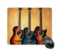 Tapis de souris de collection guitare avec bords cousus, tapis de souris de qualité supérieure, tissu lavable, tapis de souris en caoutchouc antidérapant, design parfait pour les jeux, ordinateur
