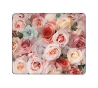 Tapis de souris de couleur pâle délavé mélange de roses tapis de bureau tapis d'écriture tapis de souris de jeu avec bord de verrouillage