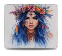 Tapis de Souris de Gaming 420 mm x 350 mm Tapis de Souris Beauté, Accessoires Bureau Antidérapant Étanche, Optimisé Mouse Pad avec Bords Cousus pour Gamer, Ordinateur, PC, Groupe Ethnique 1 0d-747