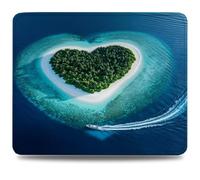 Tapis de Souris de Gaming 420 mm x 350 mm Tapis de Souris Bleu, Accessoires Bureau Antidérapant Étanche, Haute Précision et Vitesse Mouse Pad avec Bords Cousus pour Gamer, Ordinateur, PC, Île 0d-566