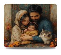 Tapis de Souris de Gaming 420 mm x 350 mm Tapis de Souris Famille, Accessoires Bureau Antidérapant Étanche, Haute Précision et Vitesse Mouse Pad, Bords Cousus pour Gamer, Ordinateur, PC, Chat 0d-447