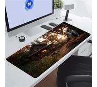 Tapis de Souris de Jeu 1000x500x3 mm XXL Tapis de Souris Gaming Grand Tapis Bureau Antidérapant avec Bords Cousus pour Gamer, Ordinateur, PC Améliore précision et Vitesse (Chalet Rustique)